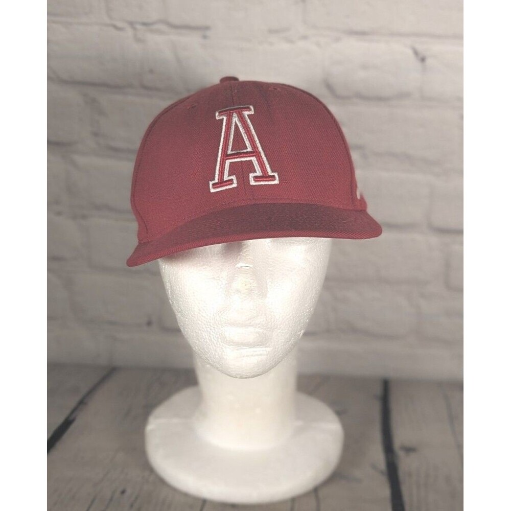 VINTAGE RARE NIKE ALABAMA CRIMSON TIDE FITTED HAT SIZE 7 BLOCK LETTER A